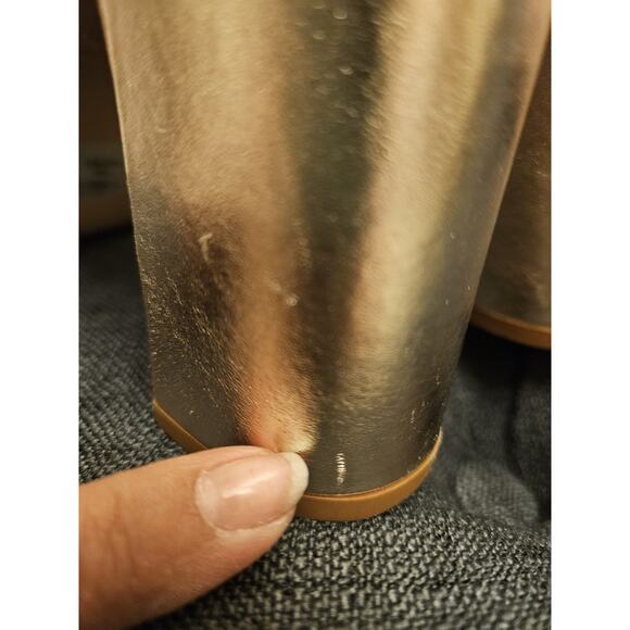 New! Schutz KEEFA Metallic Gold Leather Platform Sandal Size 8B $158 - Picture 6 of 16